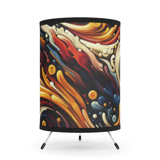Abstract Financial Flux Tripod Lamp with High-Res Printed Shade, US\CA plug - ATUH.ART