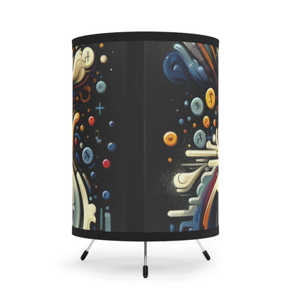 Abstract Financial Flux Tripod Lamp with High-Res Printed Shade, US\CA plug - ATUH.ART