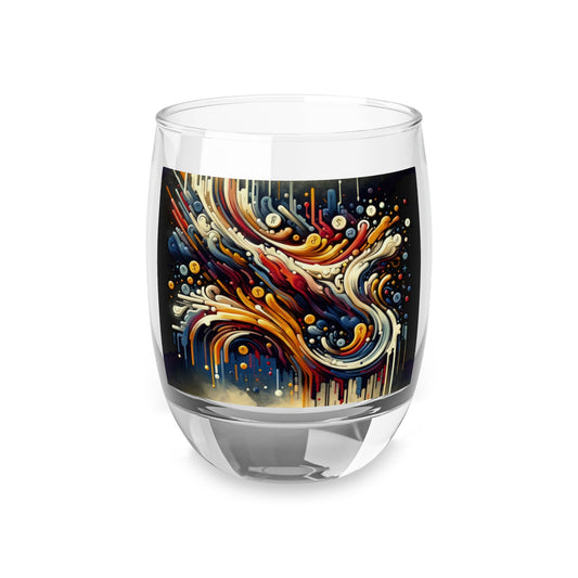 Abstract Financial Flux Whiskey Glass - ATUH.ART