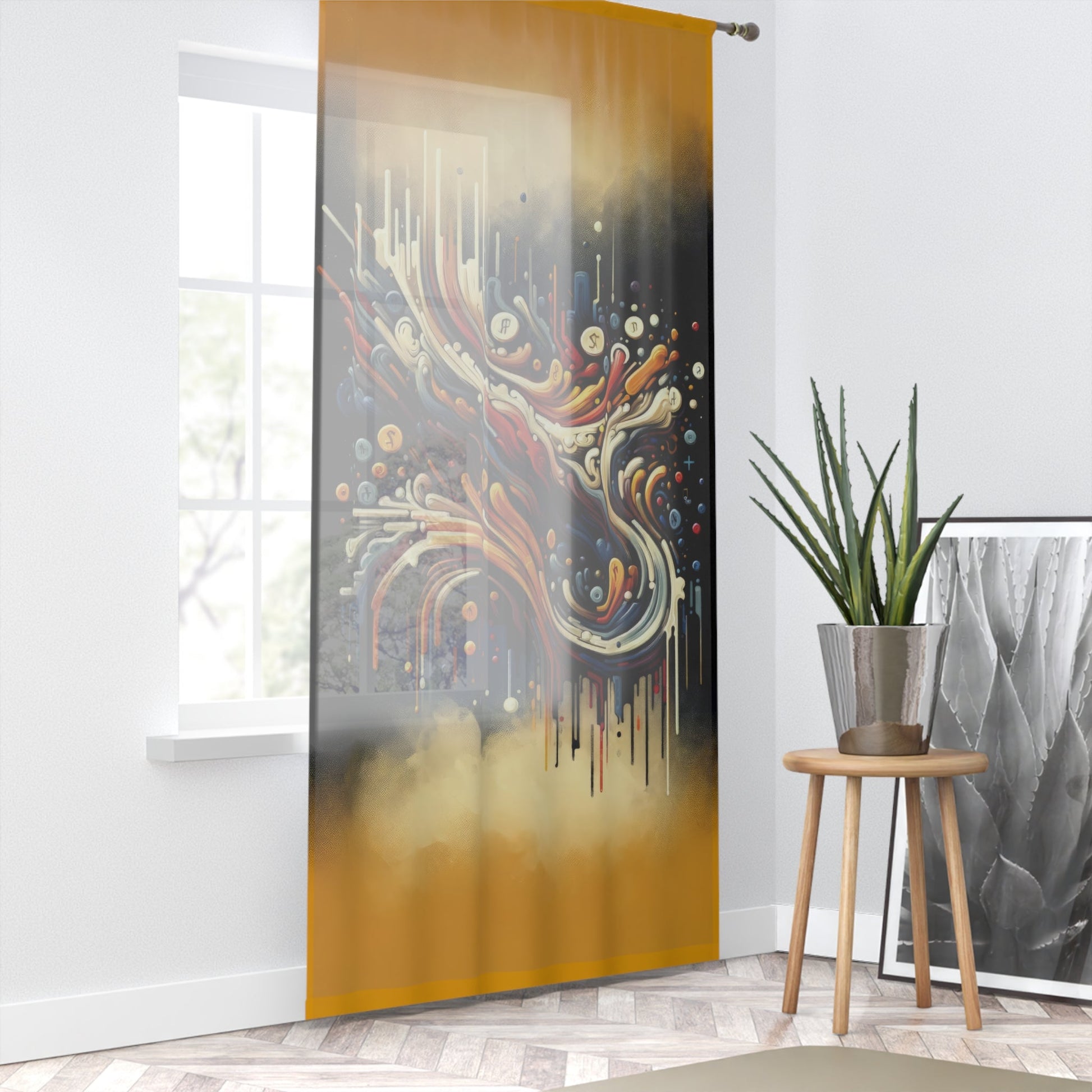 Abstract Financial Flux Window Curtain - ATUH.ART
