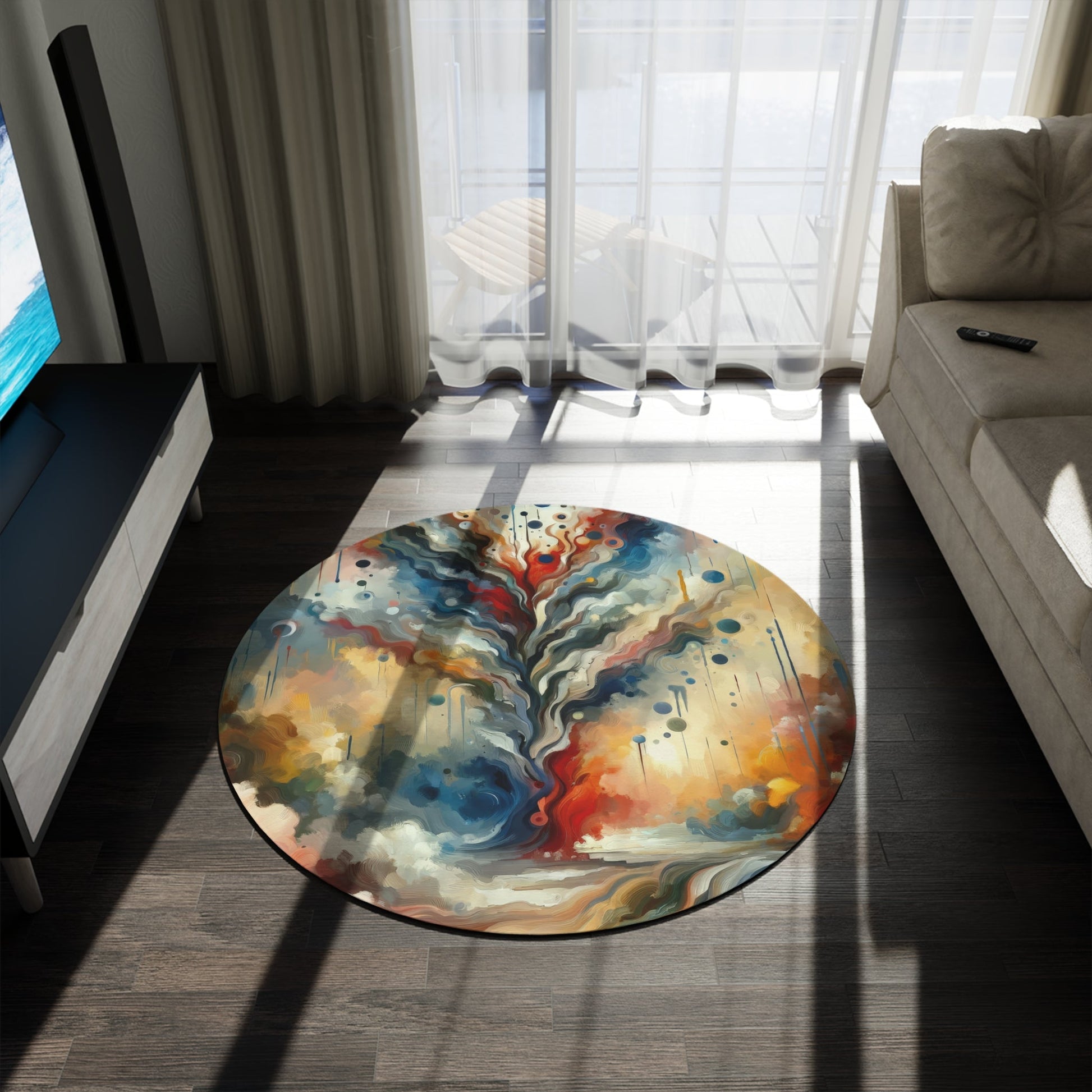 Abstract Forgiveness Offering Round Rug - ATUH.ART