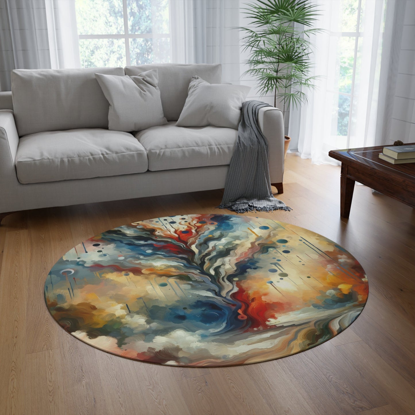 Abstract Forgiveness Offering Round Rug - ATUH.ART
