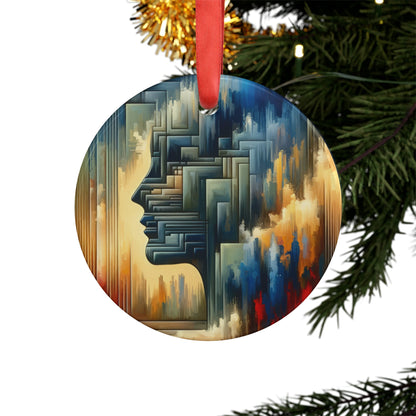 Abstract Geometric Boundaries Acrylic Ornament with Ribbon - ATUH.ART