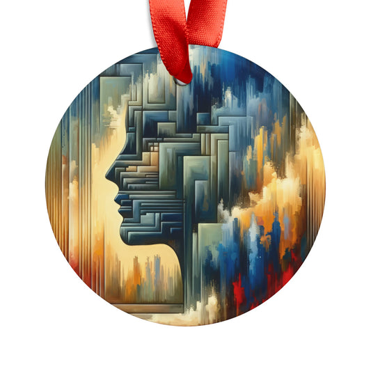 Abstract Geometric Boundaries Acrylic Ornament with Ribbon - ATUH.ART