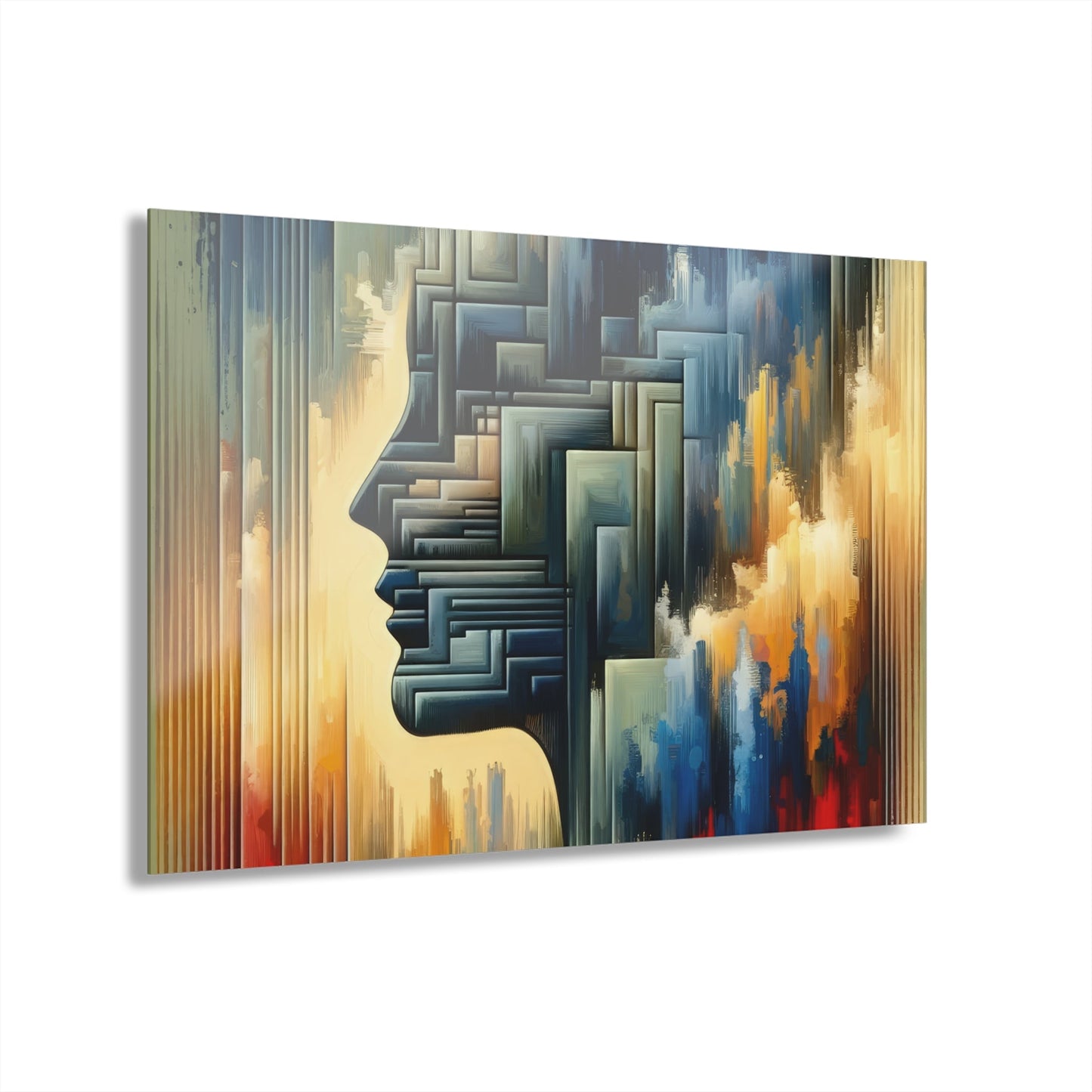Abstract Geometric Boundaries Acrylic Prints (French Cleat Hanging) - ATUH.ART