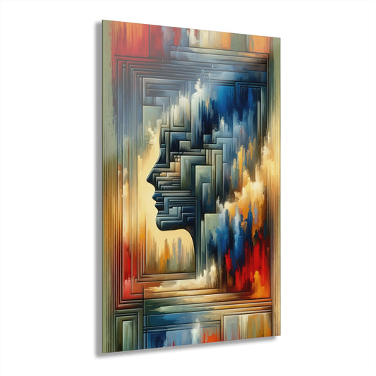 Abstract Geometric Boundaries Acrylic Prints (French Cleat Hanging) - ATUH.ART