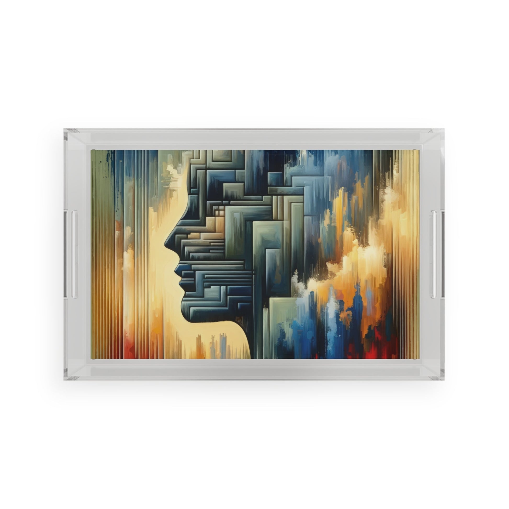 Abstract Geometric Boundaries Acrylic Serving Tray - ATUH.ART