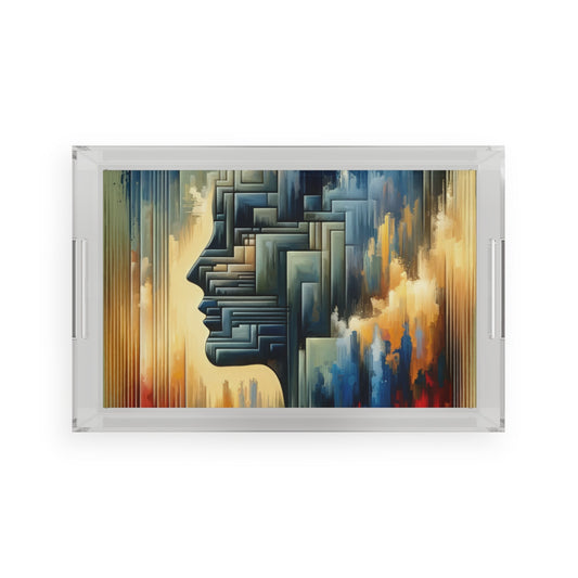 Abstract Geometric Boundaries Acrylic Serving Tray - ATUH.ART