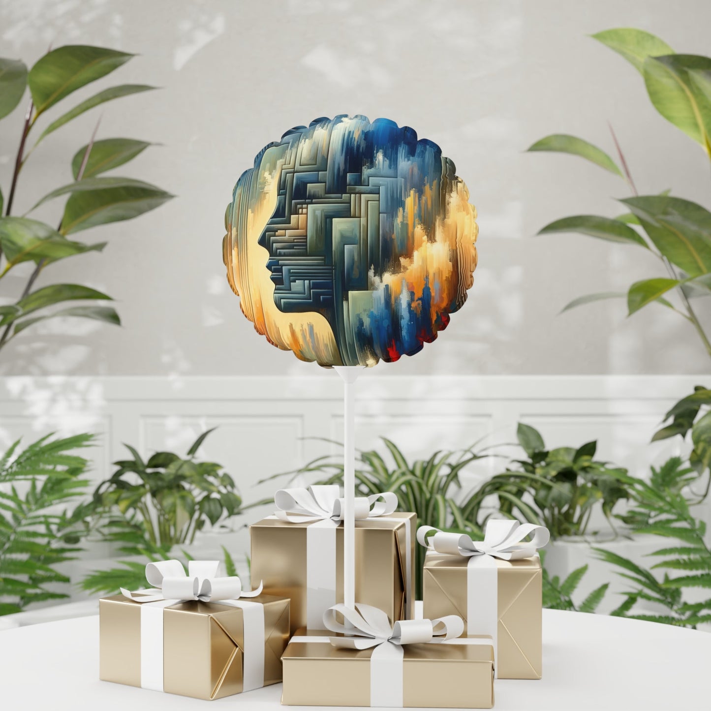 Abstract Geometric Boundaries Balloon (Round and Heart-shaped), 11" - ATUH.ART