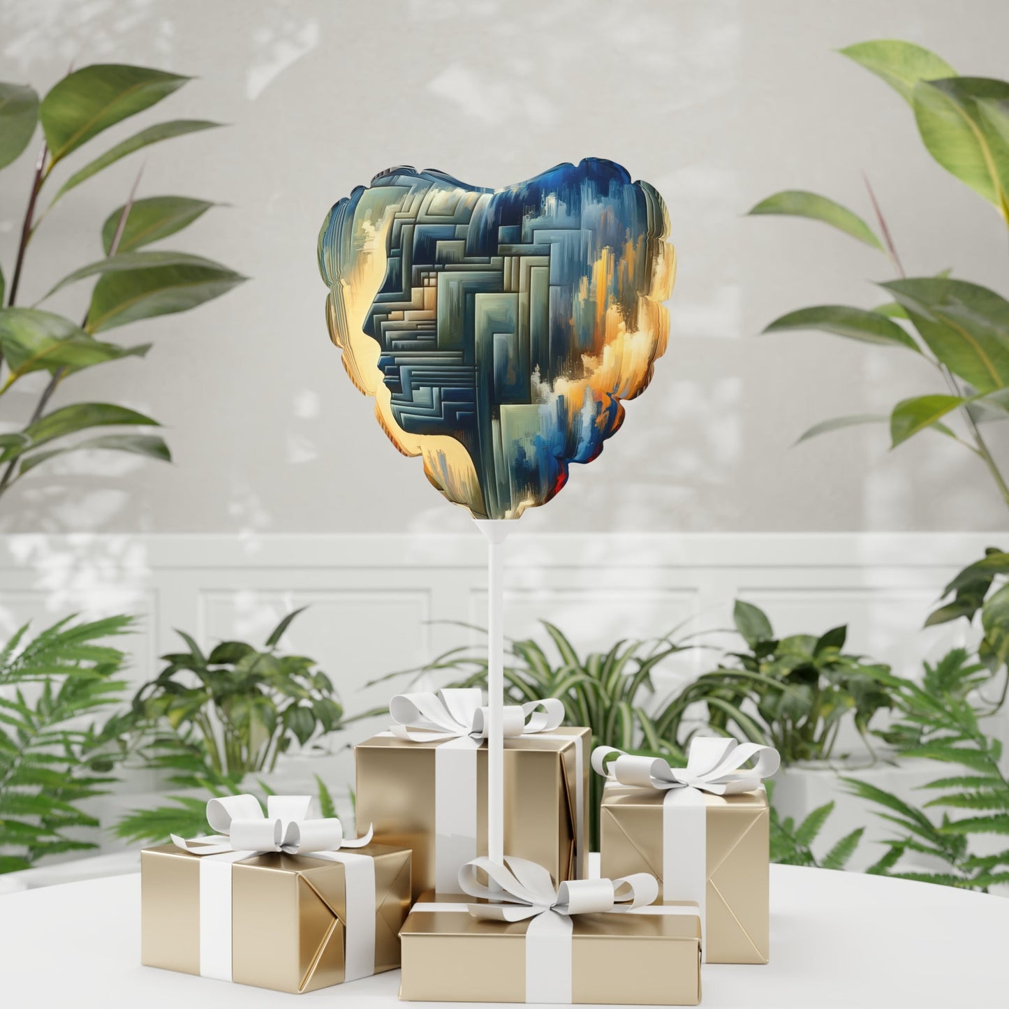 Abstract Geometric Boundaries Balloon (Round and Heart-shaped), 11" - ATUH.ART