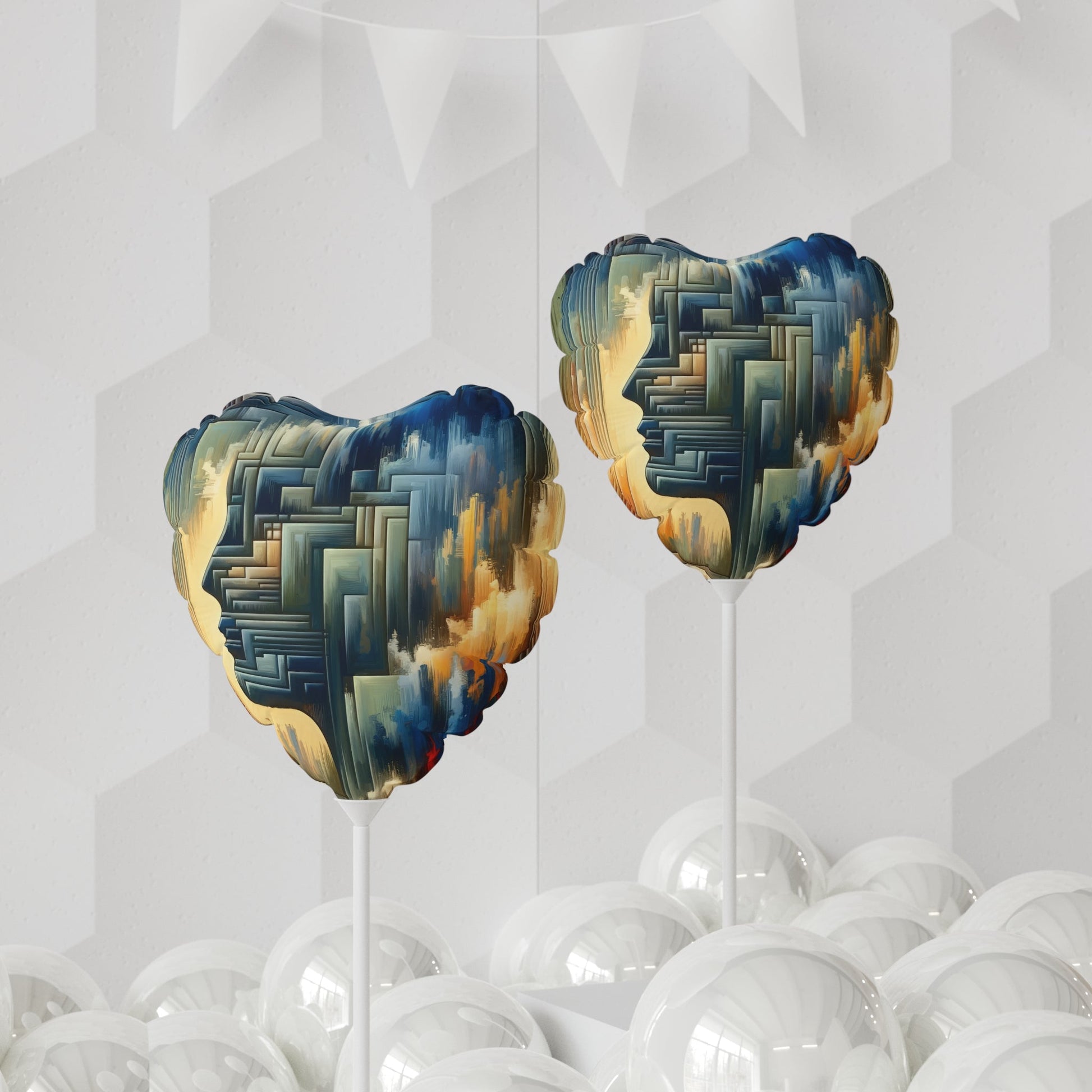 Abstract Geometric Boundaries Balloon (Round and Heart-shaped), 11" - ATUH.ART