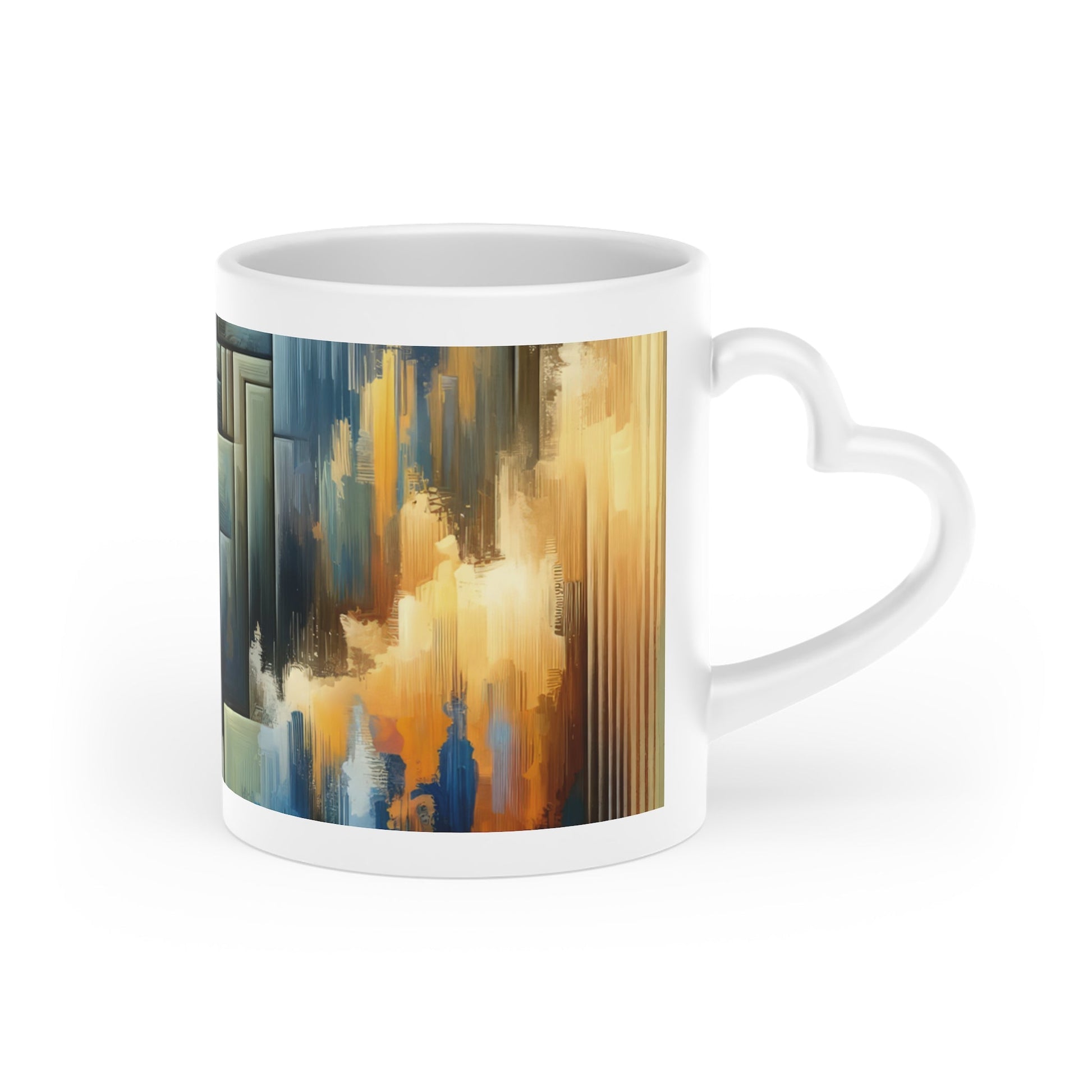 Abstract Geometric Boundaries Heart-Shaped Mug - ATUH.ART