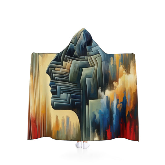 Abstract Geometric Boundaries Hooded Blanket - ATUH.ART