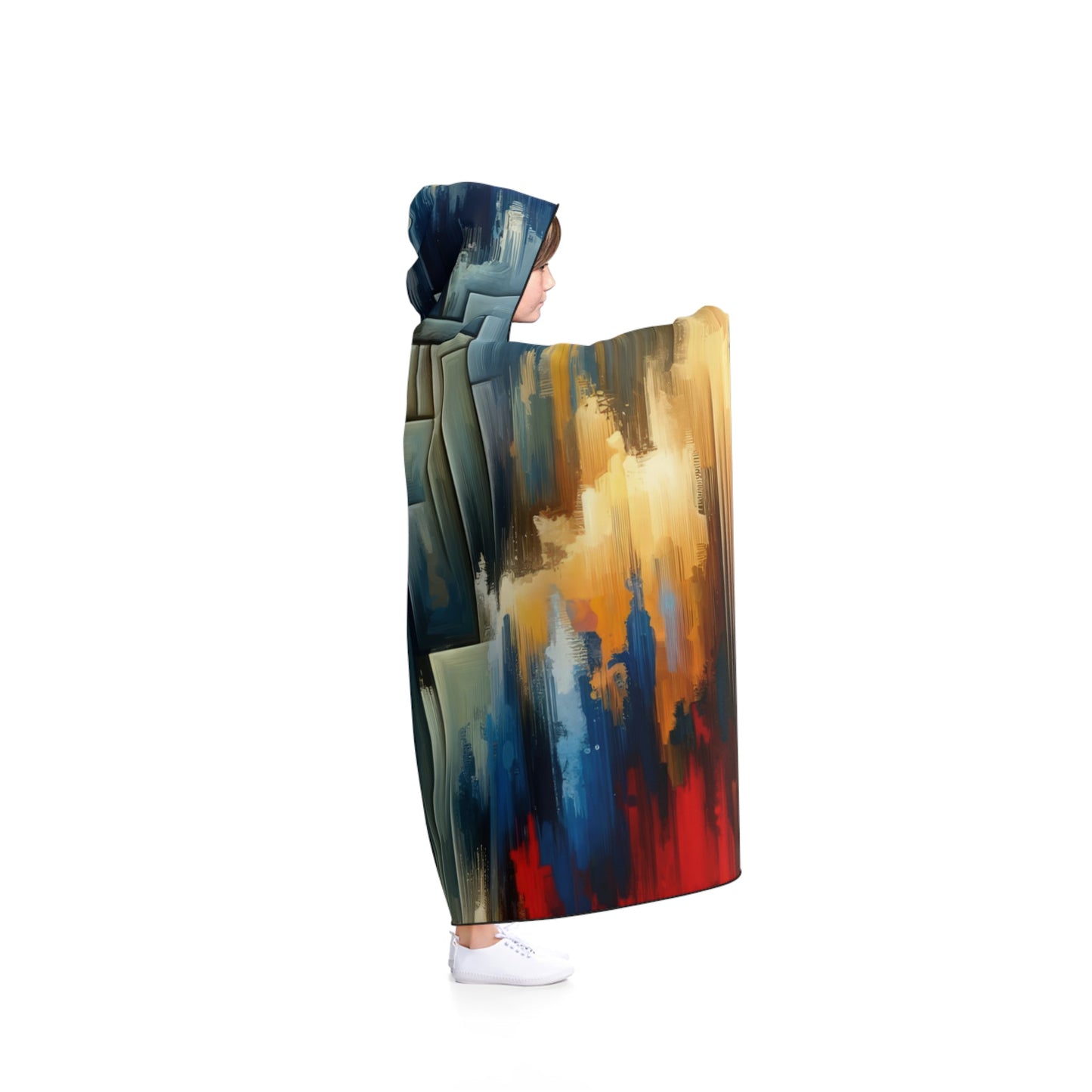 Abstract Geometric Boundaries Hooded Blanket - ATUH.ART