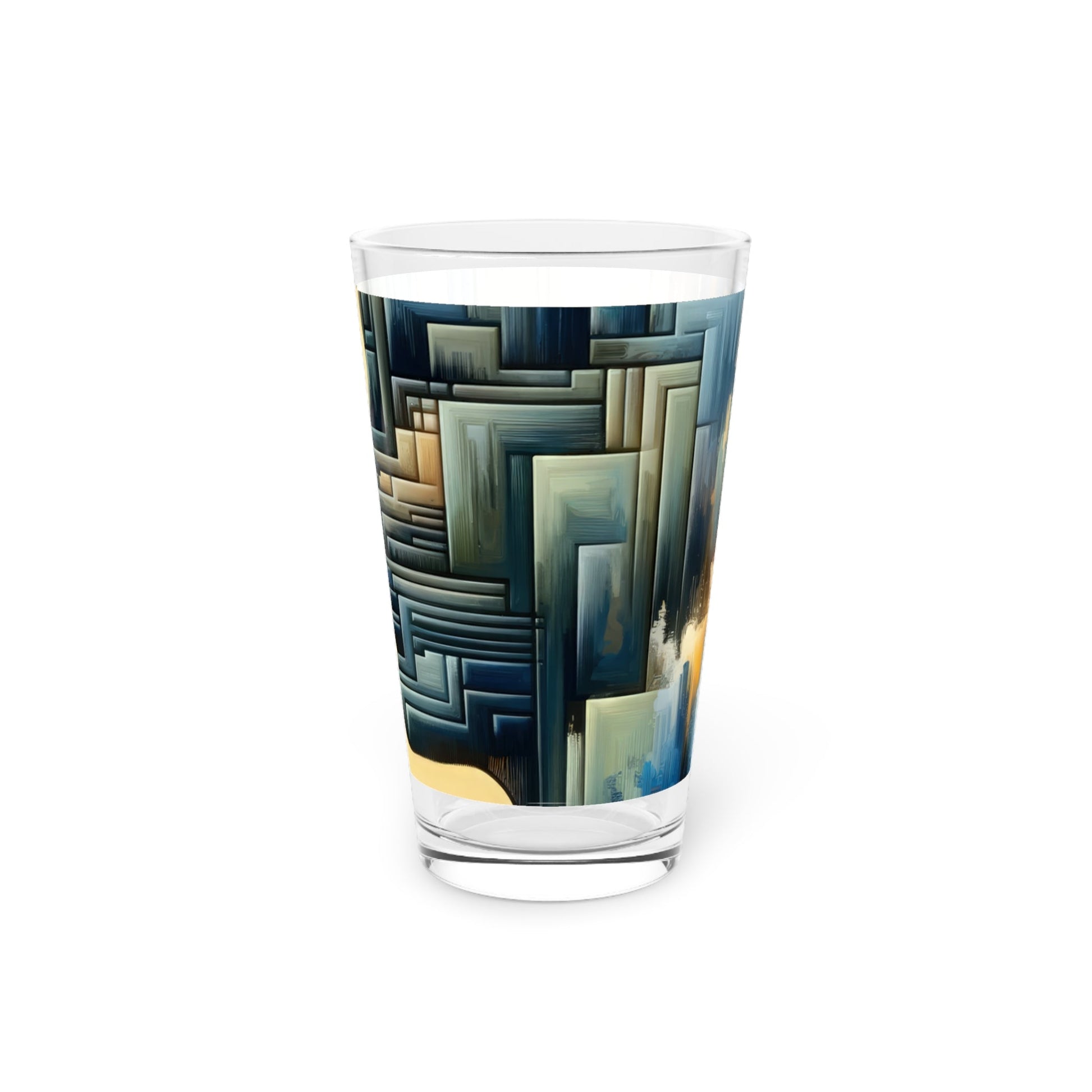 Abstract Geometric Boundaries Pint Glass, 16oz - ATUH.ART