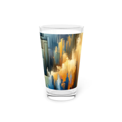 Abstract Geometric Boundaries Pint Glass, 16oz - ATUH.ART