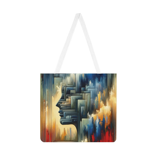 Abstract Geometric Boundaries Shoulder Tote Bag (AOP) - ATUH.ART