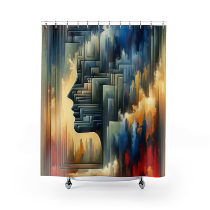 Abstract Geometric Boundaries Shower Curtains - ATUH.ART