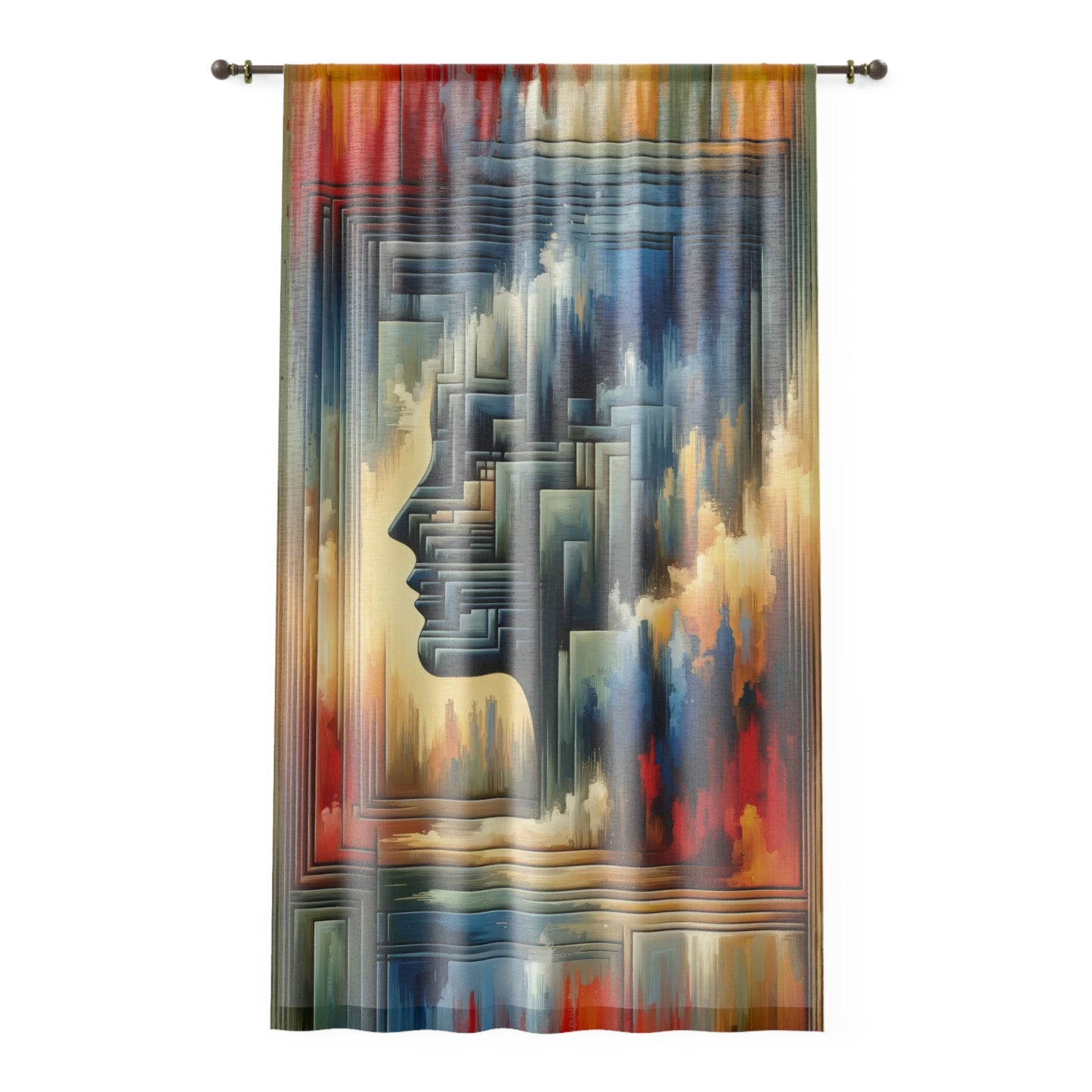 Abstract Geometric Boundaries Window Curtain - ATUH.ART