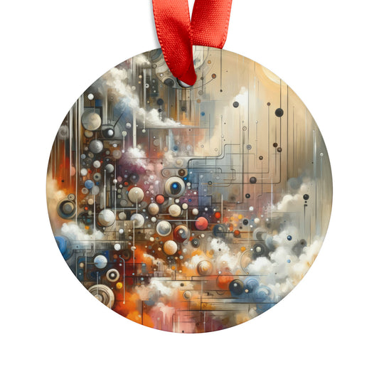 Abstract Mechanical Harmony Acrylic Ornament with Ribbon - ATUH.ART