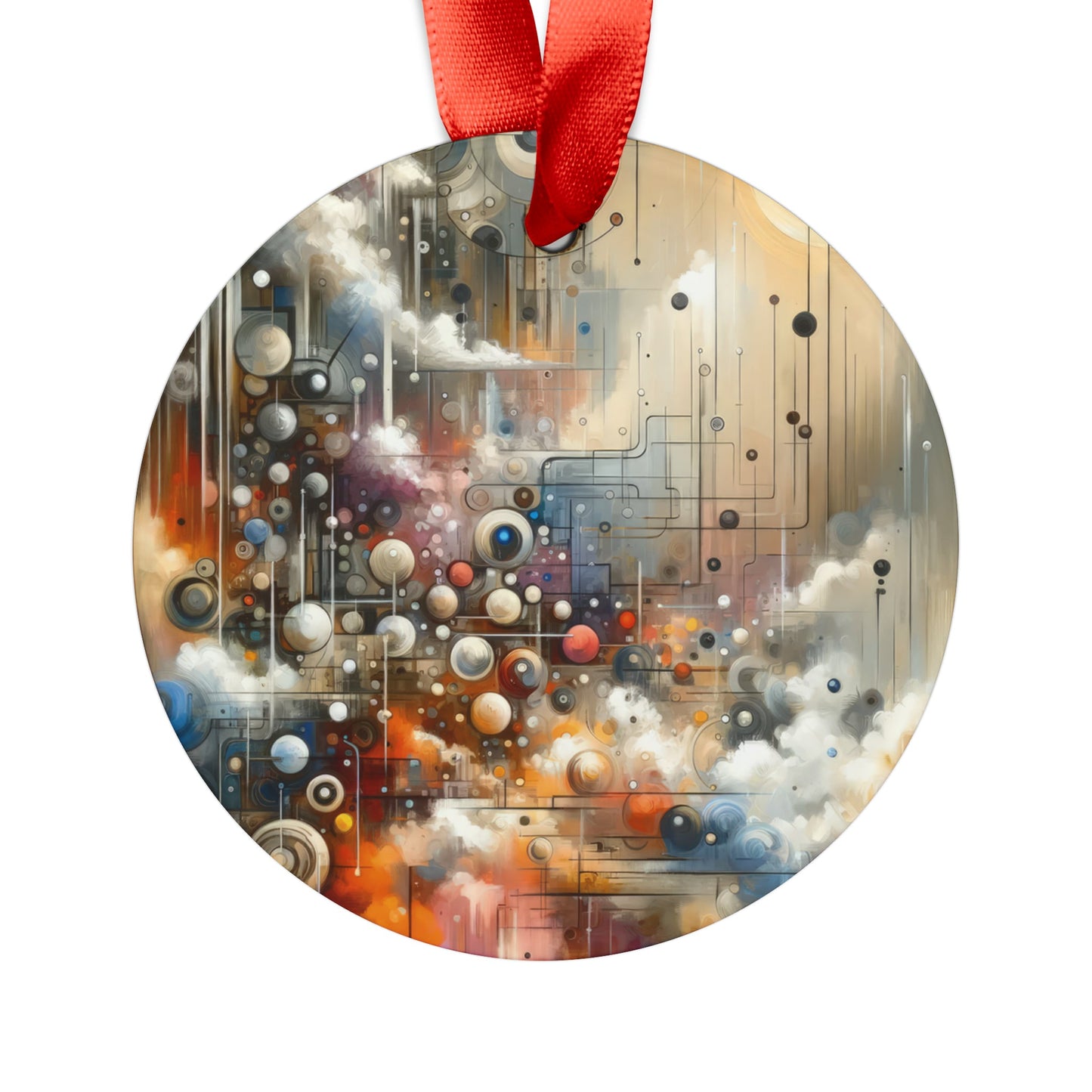 Abstract Mechanical Harmony Acrylic Ornament with Ribbon - ATUH.ART