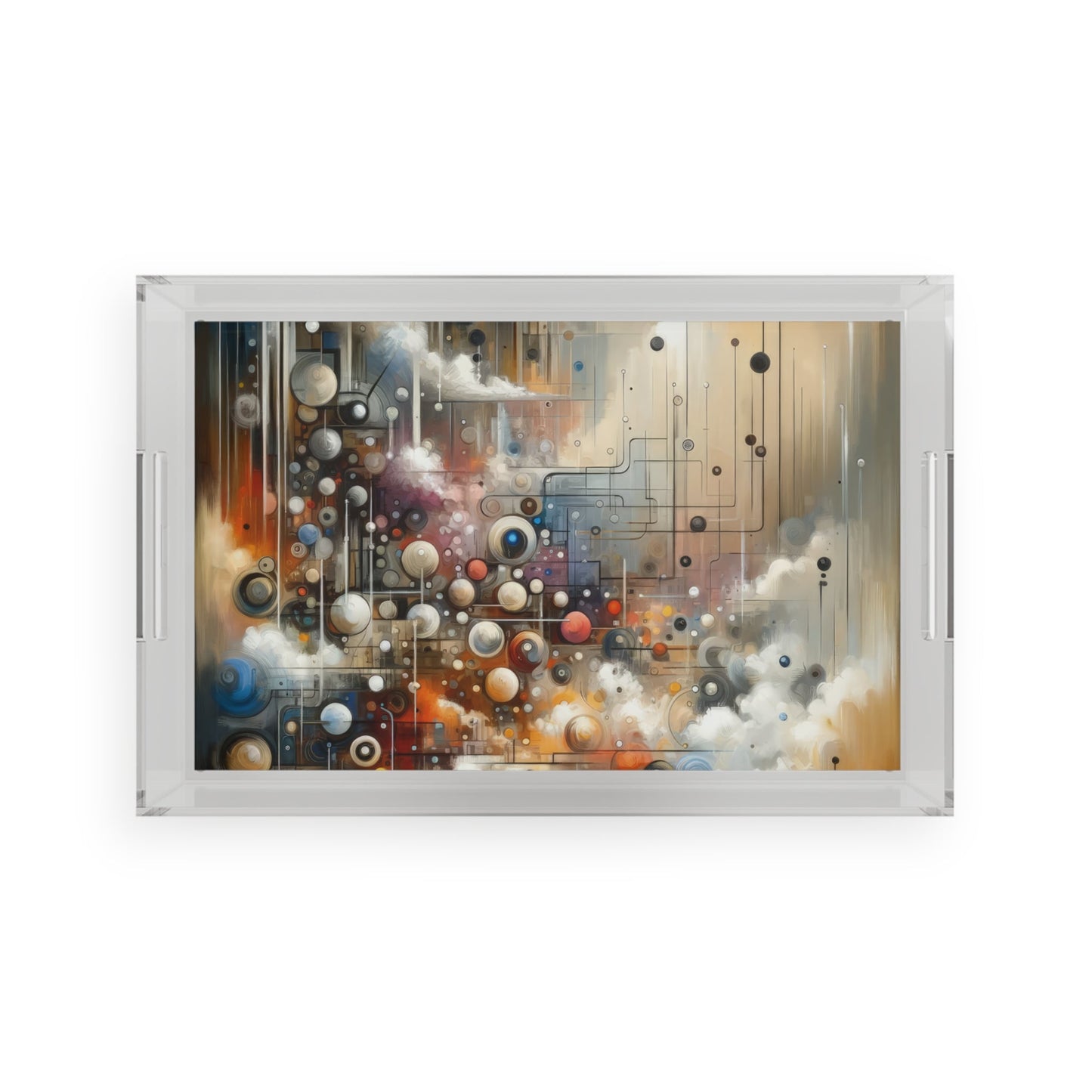 Abstract Mechanical Harmony Acrylic Serving Tray - ATUH.ART