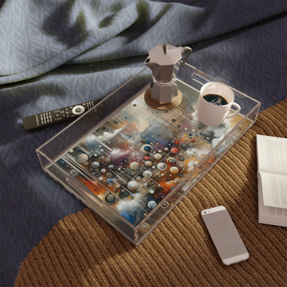 Abstract Mechanical Harmony Acrylic Serving Tray - ATUH.ART