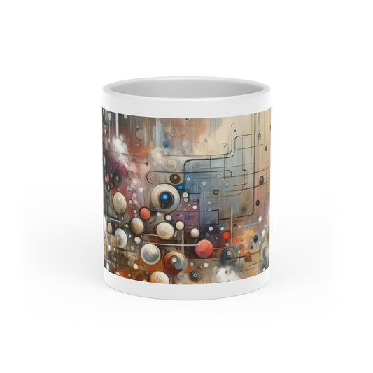 Abstract Mechanical Harmony Heart-Shaped Mug - ATUH.ART