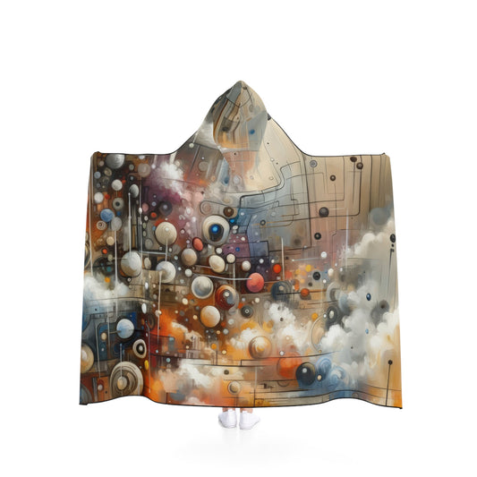 Abstract Mechanical Harmony Hooded Blanket - ATUH.ART