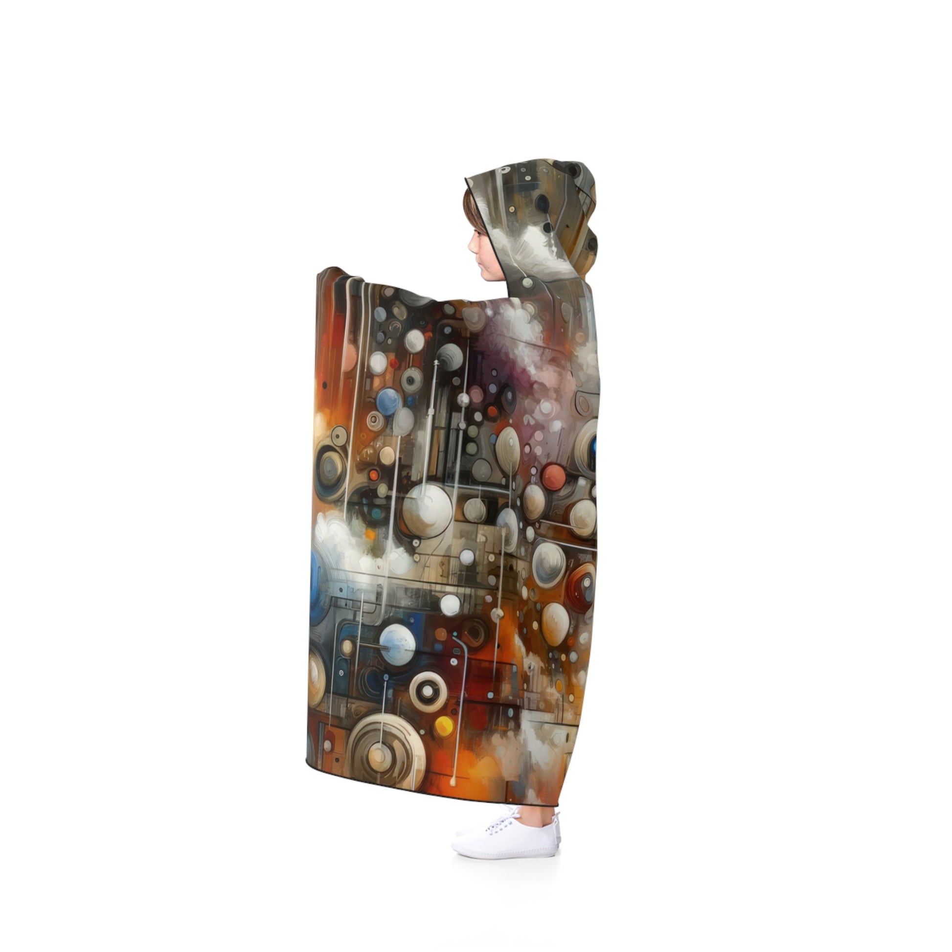 Abstract Mechanical Harmony Hooded Blanket - ATUH.ART