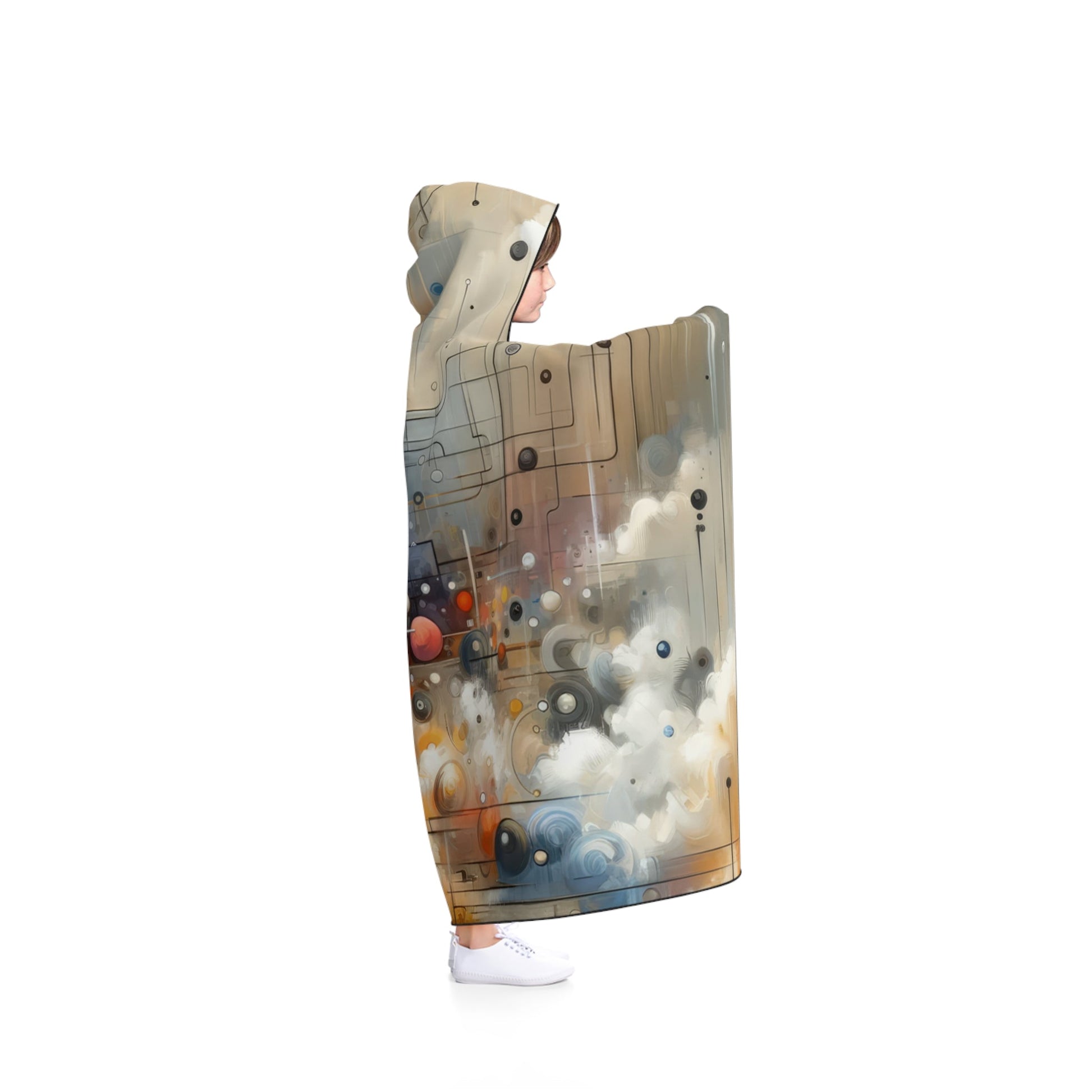 Abstract Mechanical Harmony Hooded Blanket - ATUH.ART