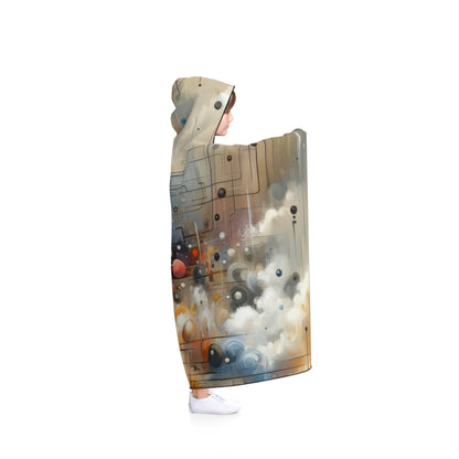 Abstract Mechanical Harmony Hooded Blanket - ATUH.ART