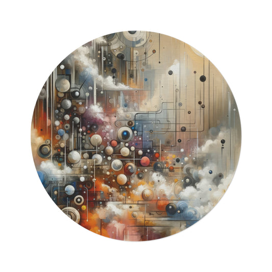 Abstract Mechanical Harmony Round Rug - ATUH.ART