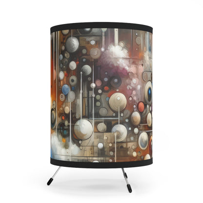 Abstract Mechanical Harmony Tripod Lamp with High-Res Printed Shade, US\CA plug - ATUH.ART
