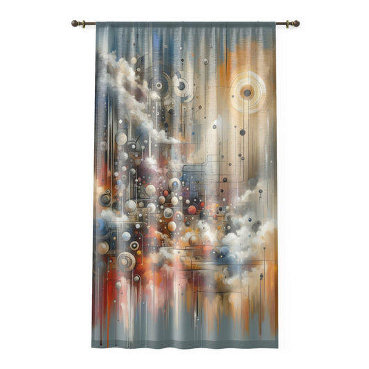 Abstract Mechanical Harmony Window Curtain - ATUH.ART