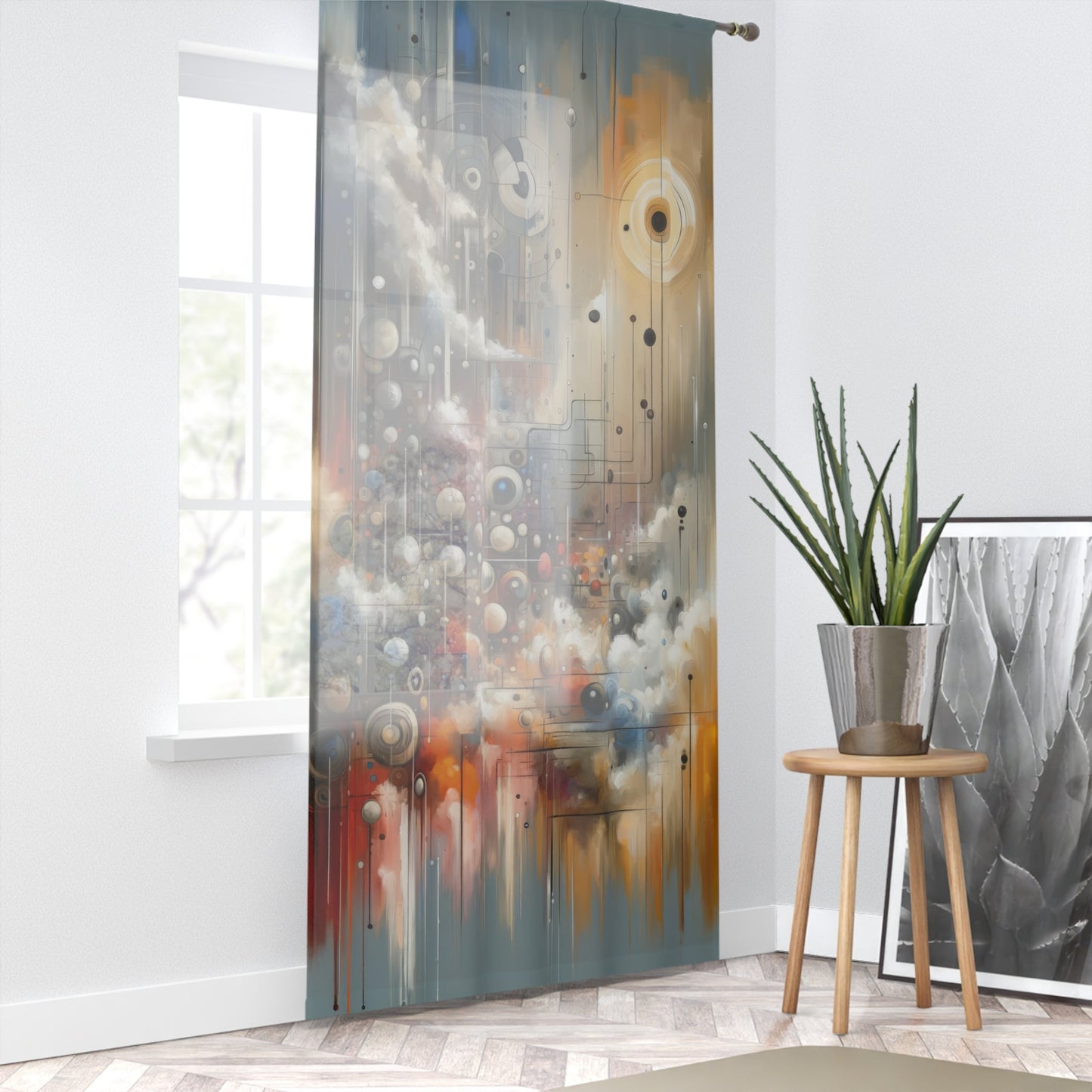 Abstract Mechanical Harmony Window Curtain - ATUH.ART