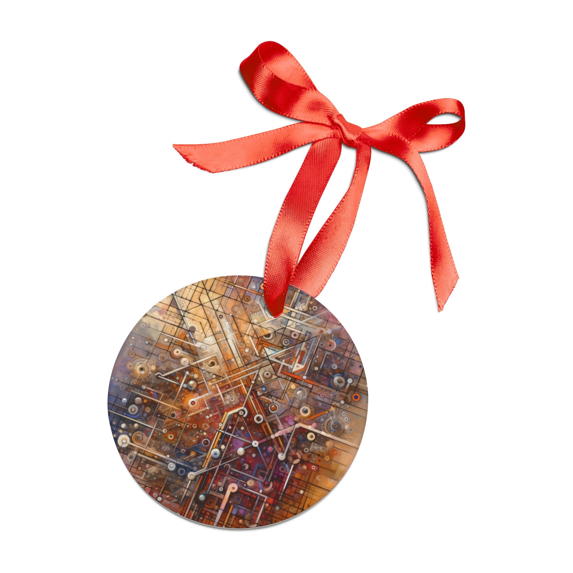 Abstract Structural Complexity Acrylic Ornament with Ribbon - ATUH.ART