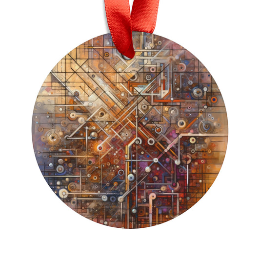 Abstract Structural Complexity Acrylic Ornament with Ribbon - ATUH.ART