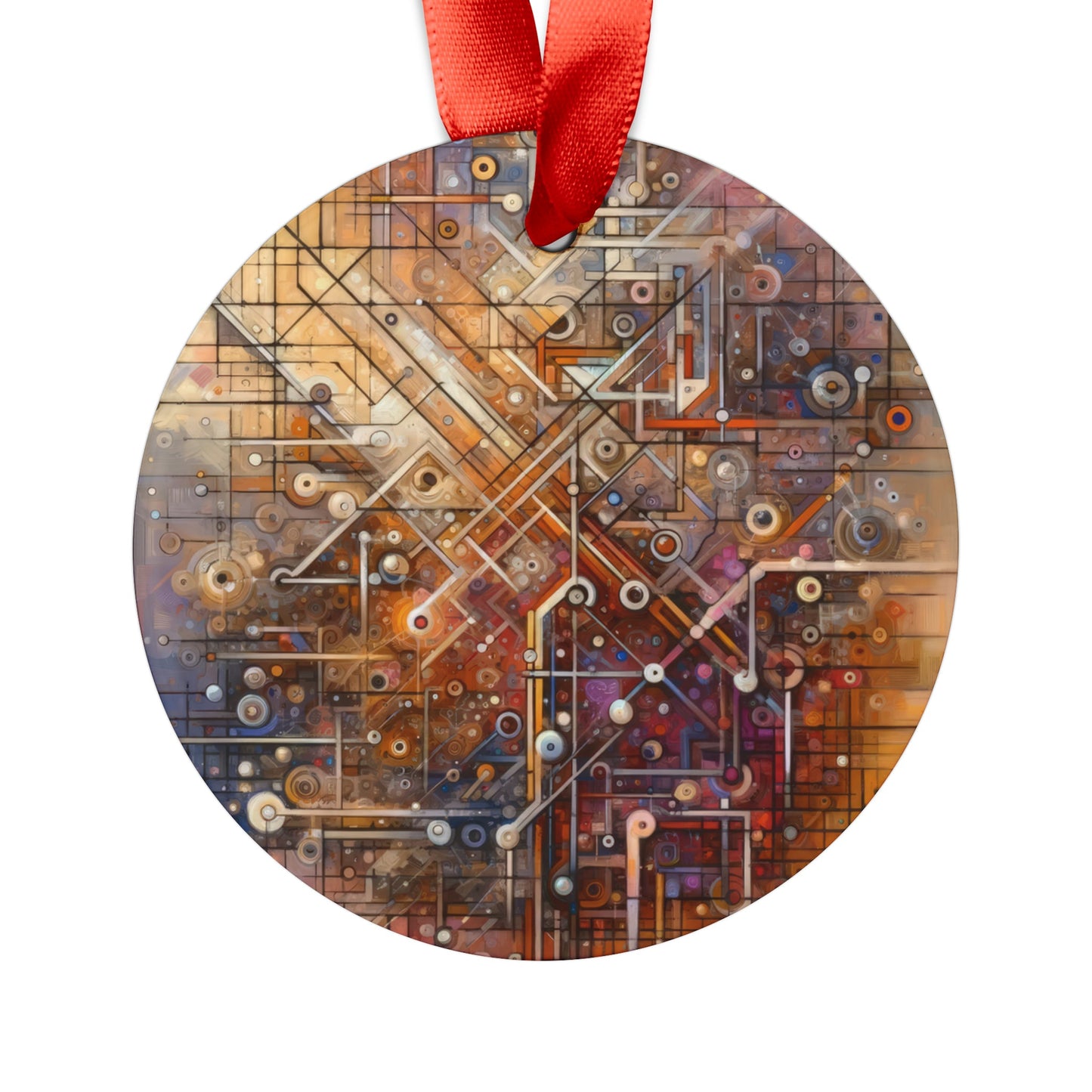 Abstract Structural Complexity Acrylic Ornament with Ribbon - ATUH.ART