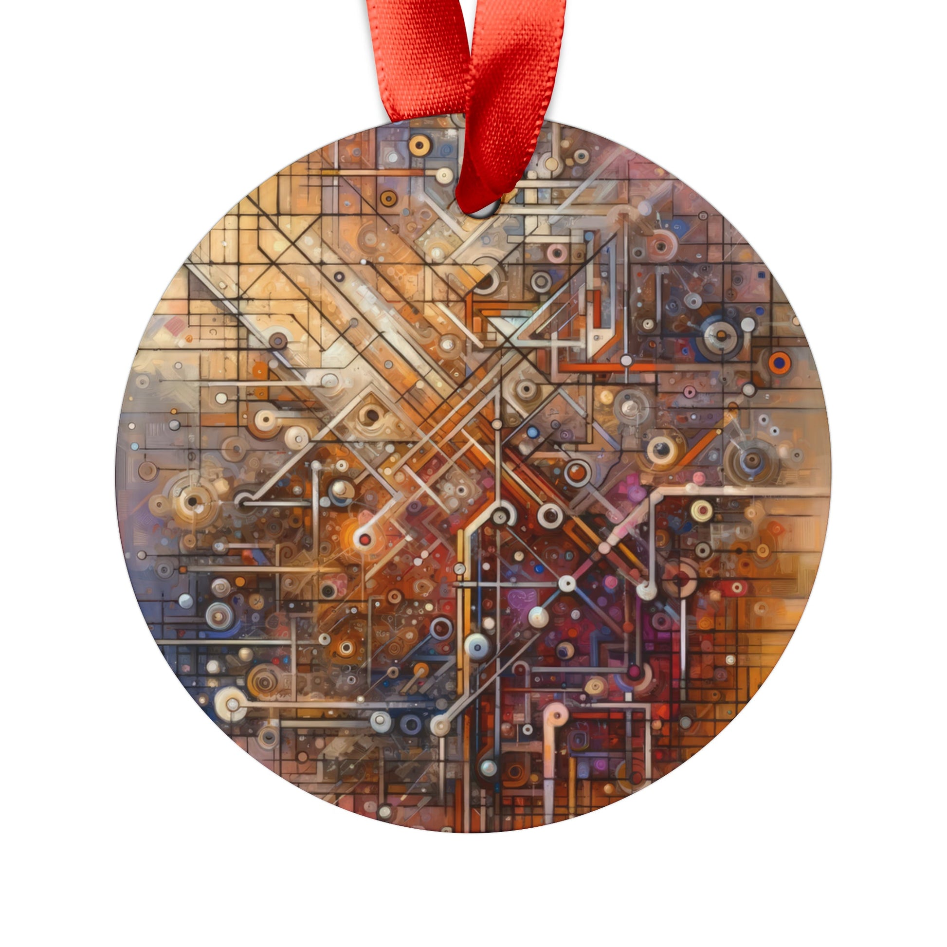 Abstract Structural Complexity Acrylic Ornament with Ribbon - ATUH.ART