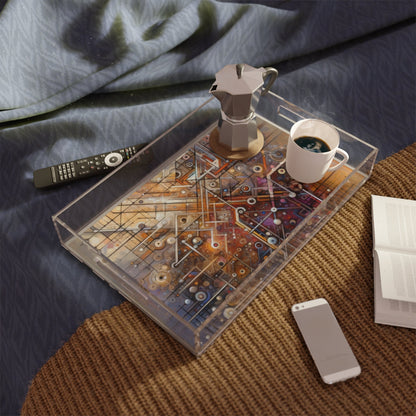 Abstract Structural Complexity Acrylic Serving Tray - ATUH.ART