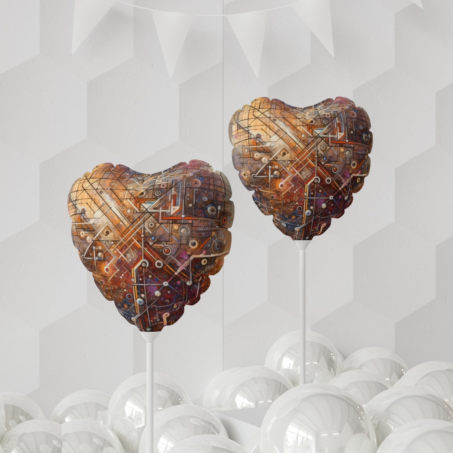 Abstract Structural Complexity Balloon (Round and Heart-shaped), 11" - ATUH.ART