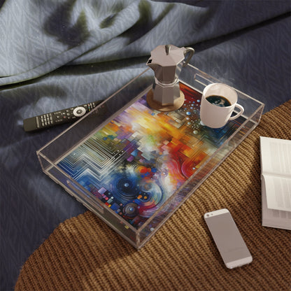 Abstract Technicolor Synthesis Acrylic Serving Tray - ATUH.ART