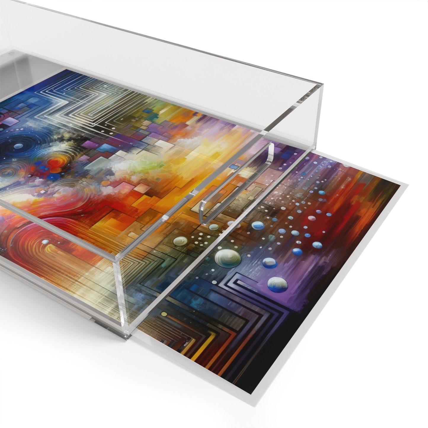 Abstract Technicolor Synthesis Acrylic Serving Tray - ATUH.ART