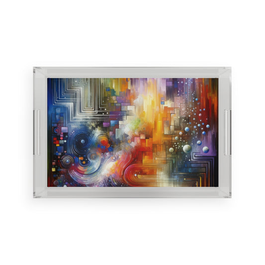 Abstract Technicolor Synthesis Acrylic Serving Tray - ATUH.ART