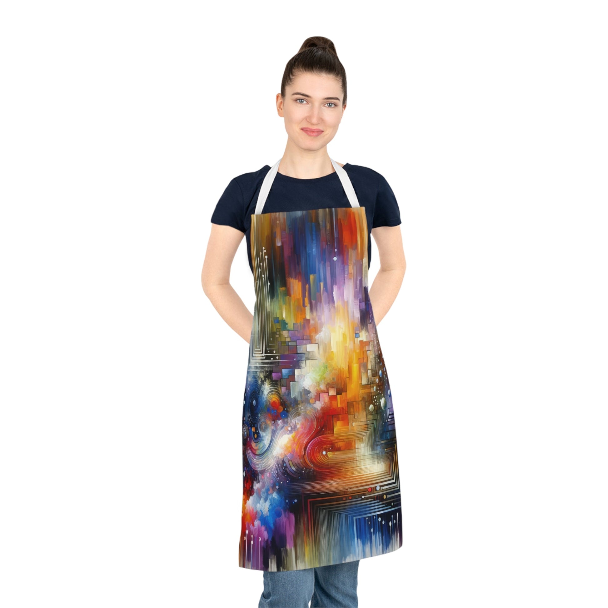 Abstract Technicolor Synthesis Adult Apron (AOP) - ATUH.ART