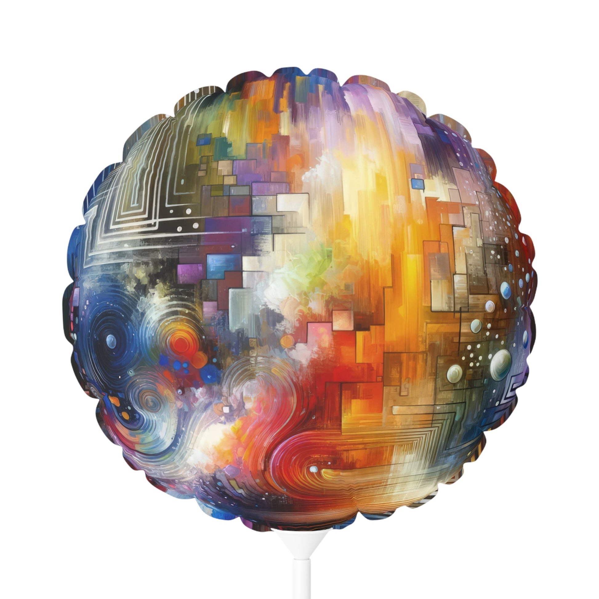 Abstract Technicolor Synthesis Balloon (Round and Heart-shaped), 11" - ATUH.ART