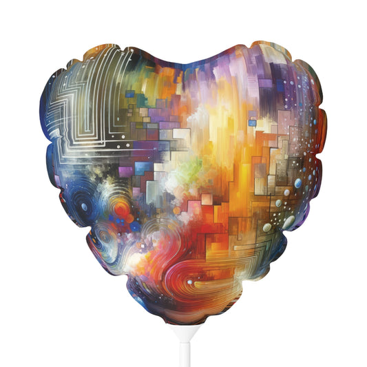 Abstract Technicolor Synthesis Balloon (Round and Heart-shaped), 11" - ATUH.ART