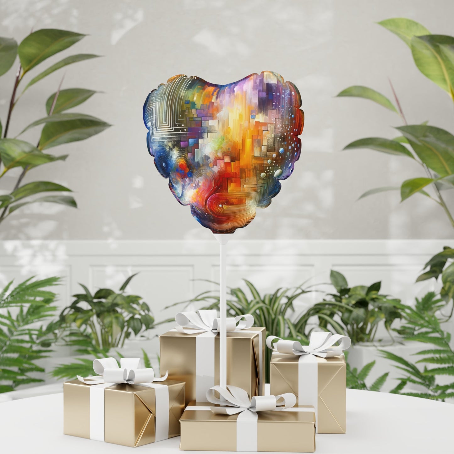 Abstract Technicolor Synthesis Balloon (Round and Heart-shaped), 11" - ATUH.ART