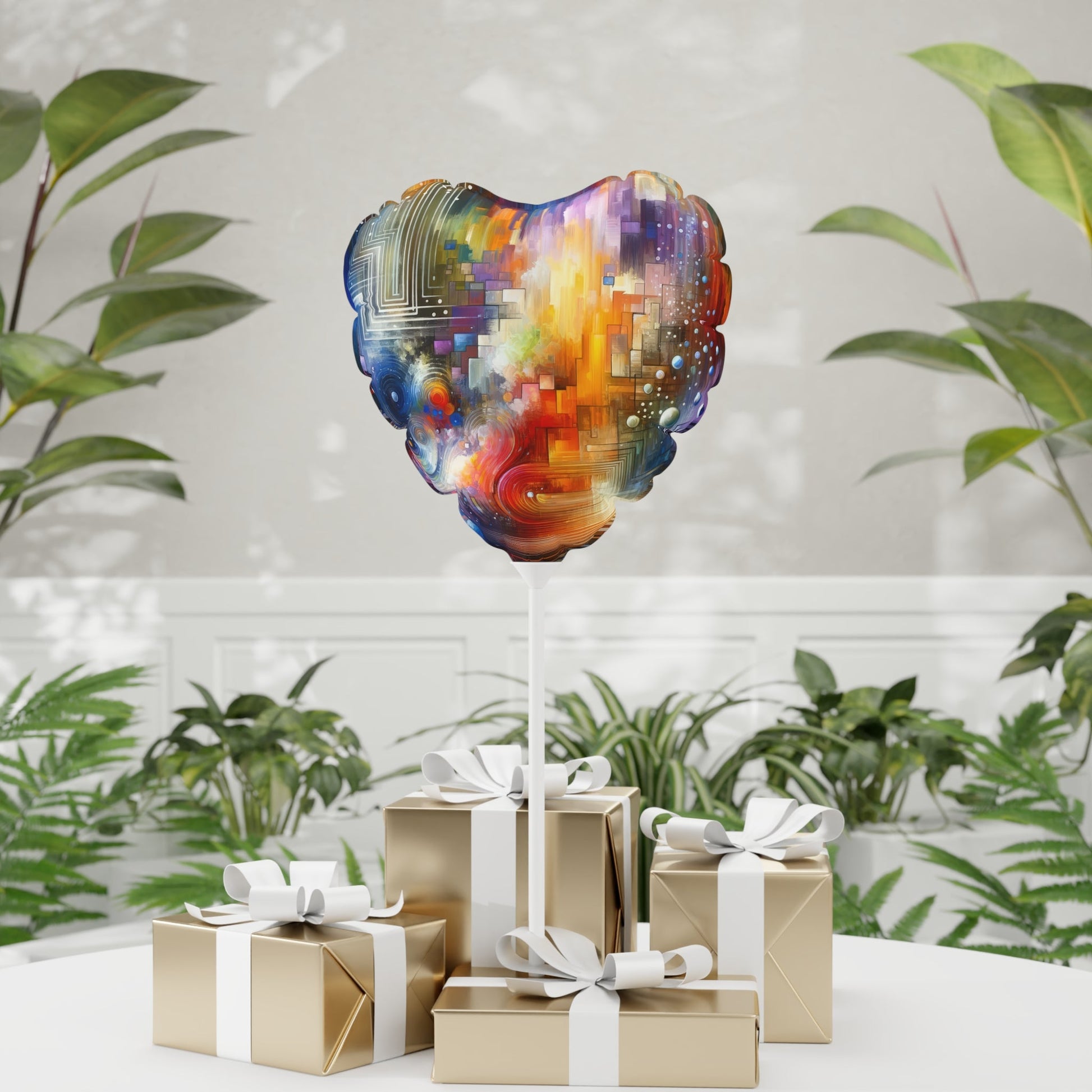 Abstract Technicolor Synthesis Balloon (Round and Heart-shaped), 11" - ATUH.ART